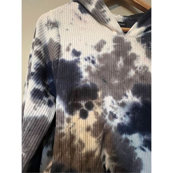 Lane Bryant Women’s Size 14/16 Waffle Knit Peplum Hoodie Black White Tie Dye NWT - Picture 6 of 10